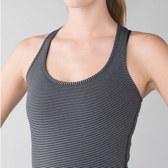 Lululemon Cool Racerback - Grey Stripe - Size 4 - Picture 3 of 7